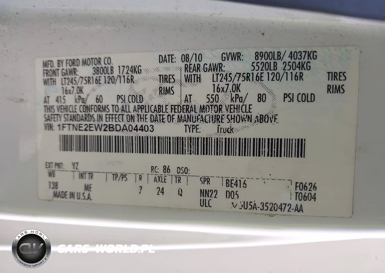 2011 Ford E-250 Commercial VIN:1FTNE2EW2BDA04403 - 9