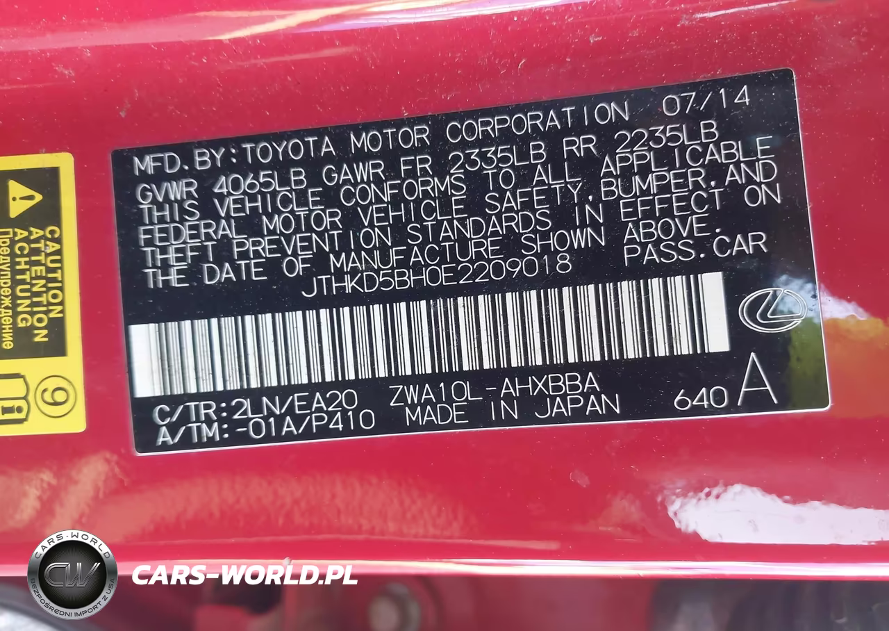 2014 Lexus Ct 200H VIN:JTHKD5BH0E2209018 - 9