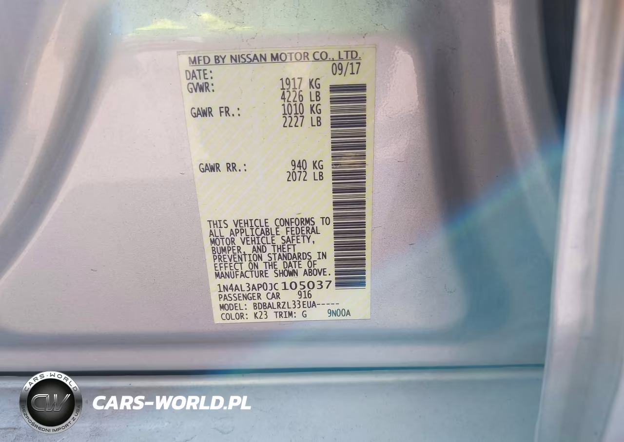 2018 Nissan Altima 2.5 Sl VIN:1N4AL3AP0JC105037 - 9