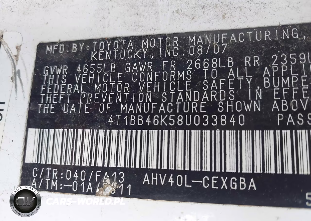 2008 Toyota Camry Hybrid VIN:4T1BB46K58U033840 - 9