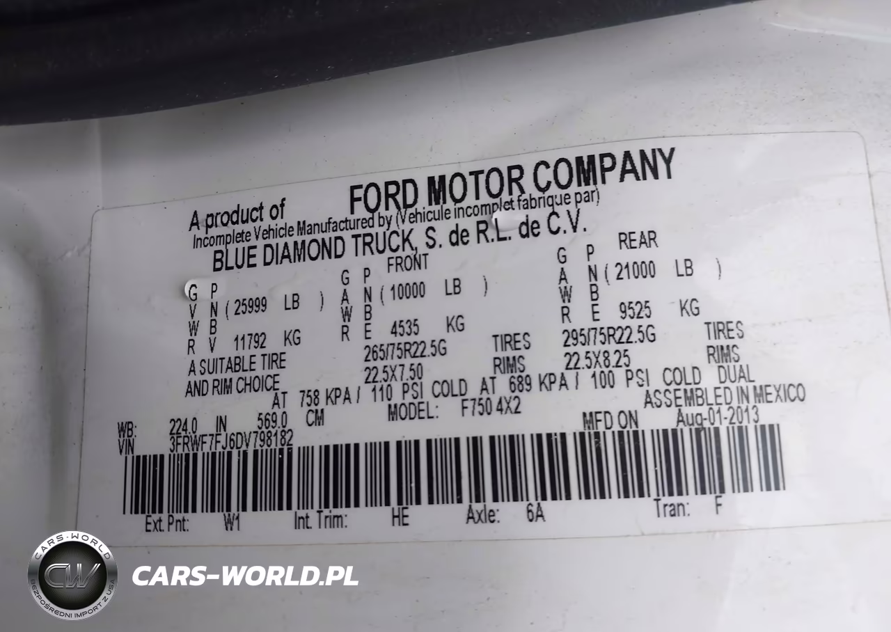 2013 Ford F-750 VIN:3FRWF7FJ6DV798182 - 9