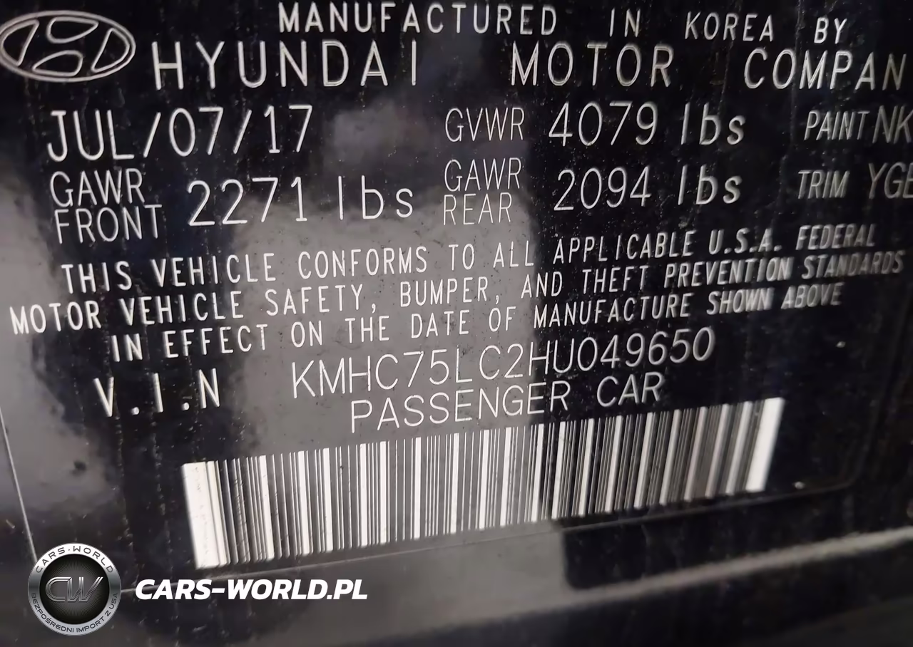2017 Hyundai Ioniq Hybrid Sel VIN:KMHC75LC2HU049650 - 9