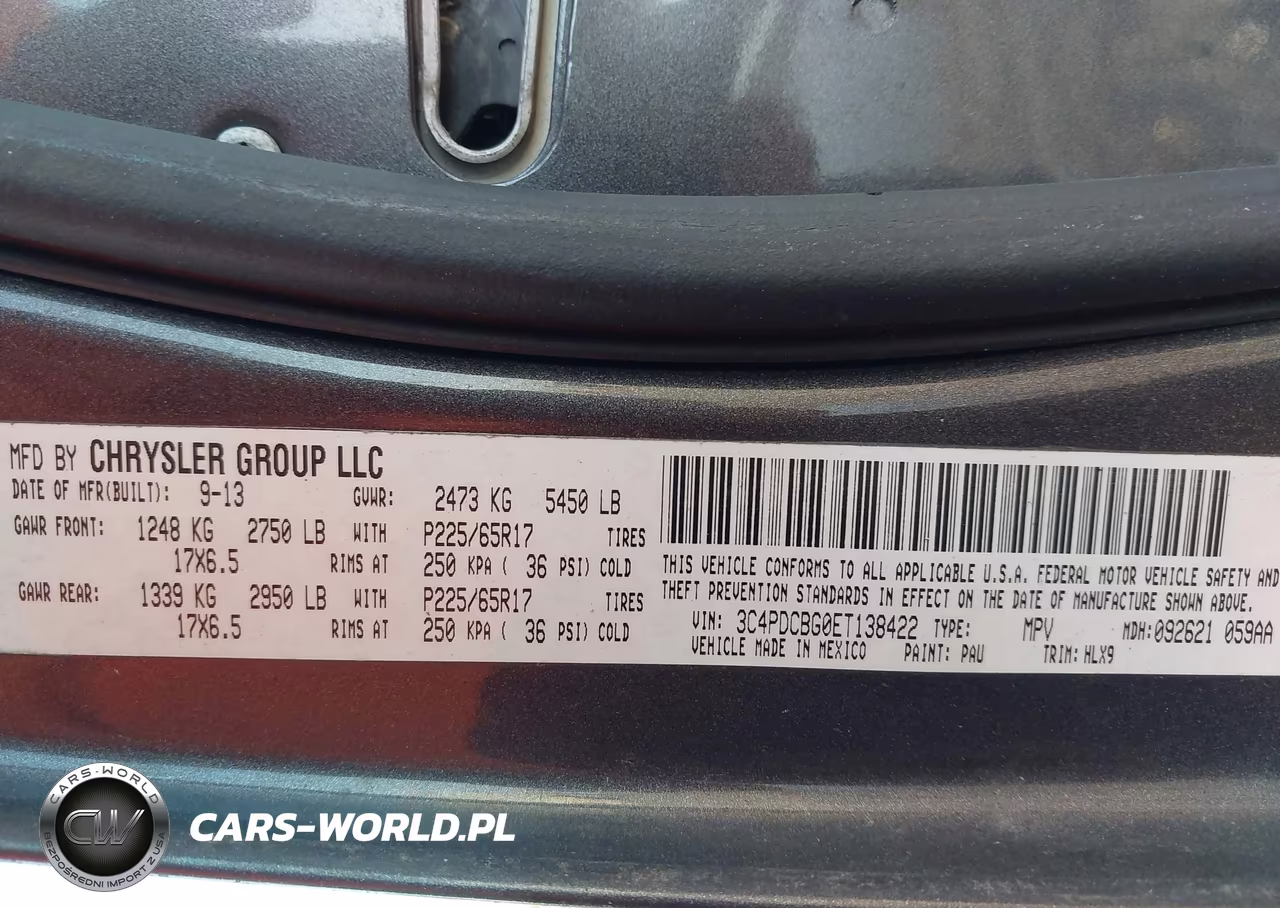 2014 Dodge Journey Sxt VIN:3C4PDCBG0ET138422 - 9
