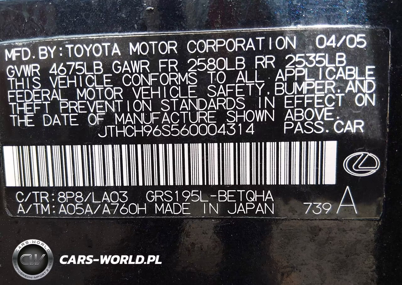 2006 Lexus Gs 300 VIN:JTHCH96S560004314 - 9