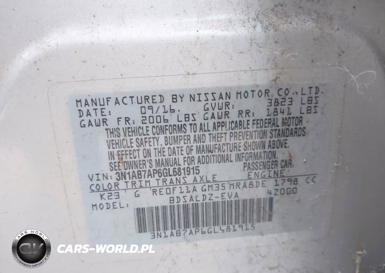 2016 Nissan Sentra Sv VIN:3N1AB7AP6GL681915 - 9