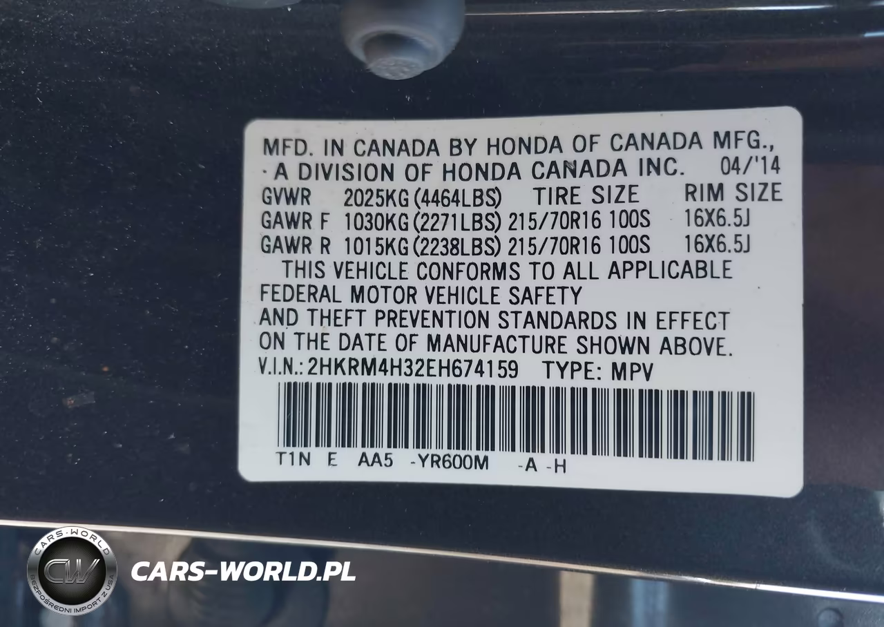 2014 Honda Cr-V Lx VIN:2HKRM4H32EH674159 - 9