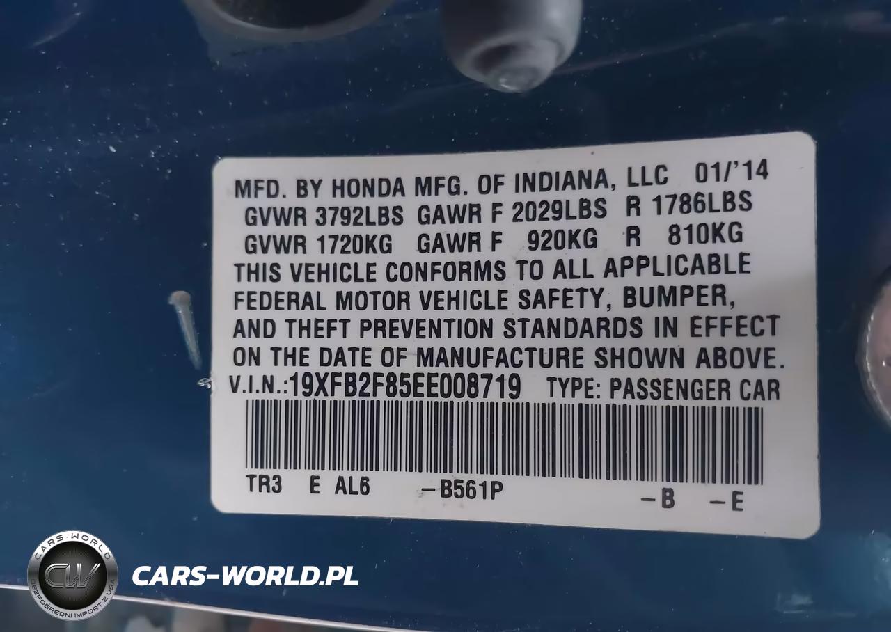 2014 Honda Civic Ex VIN:19XFB2F85EE008719 - 9