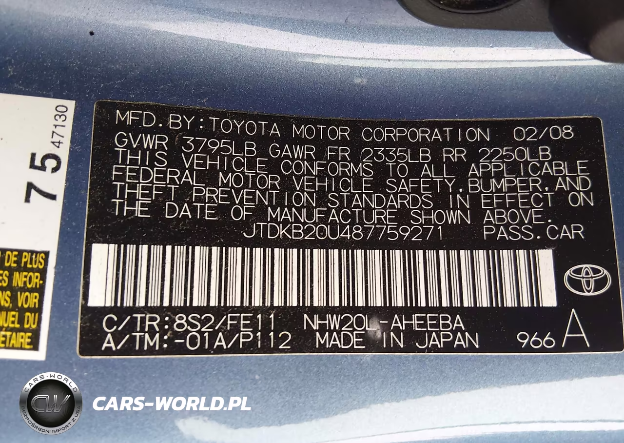 2008 Toyota Prius VIN:JTDKB20U487759271 - 9
