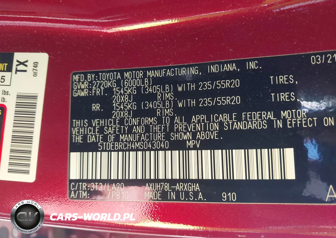 2021 Toyota Highlander Hybrid Platinum VIN:5TDEBRCH4MS043040 - 9