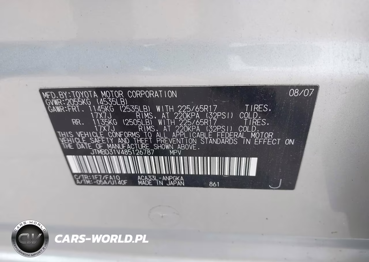 2008 Toyota Rav4 Limited VIN:JTMBD31V485126787 - 9