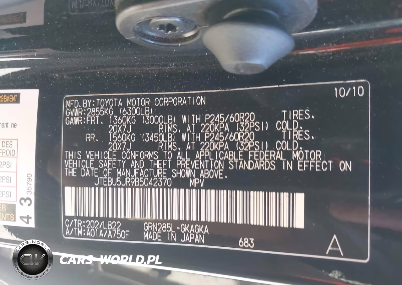 2011 Toyota 4Runner Limited V6 VIN:JTEBU5JR9B5042370 - 9