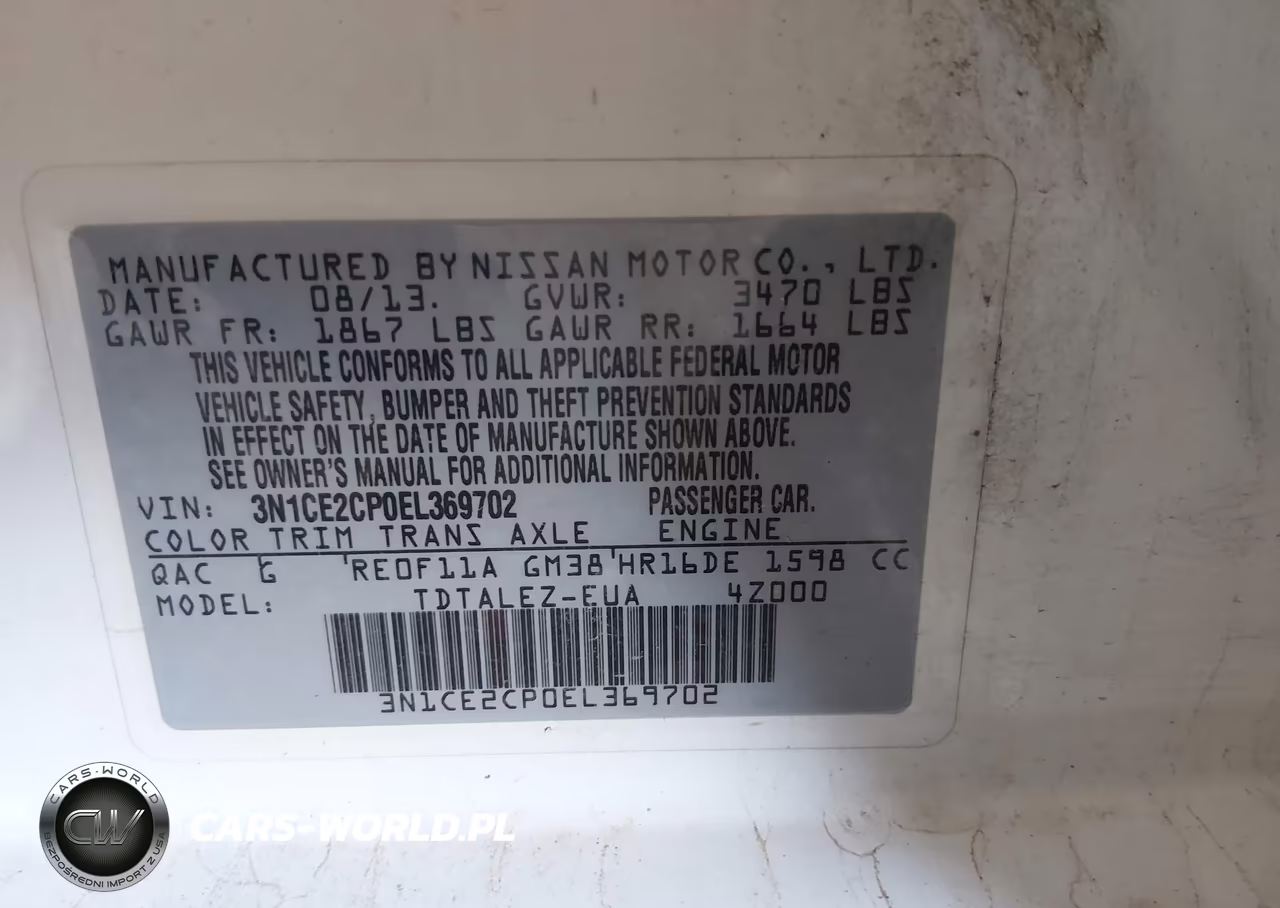 2014 Nissan Versa Note Sv VIN:3N1CE2CP0EL369702 - 9