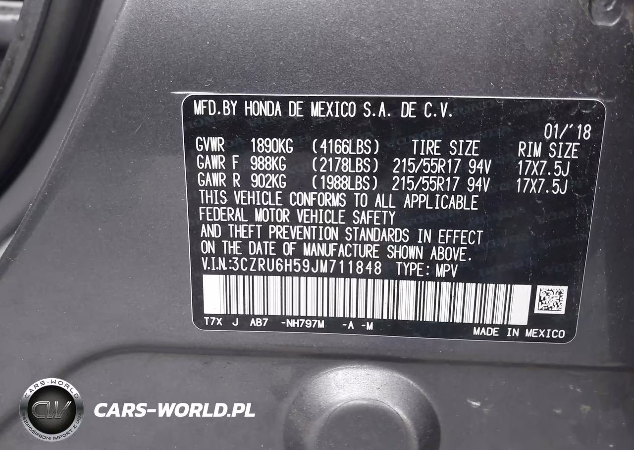 2018 Honda Hr-V Ex VIN:3CZRU6H59JM711848 - 9