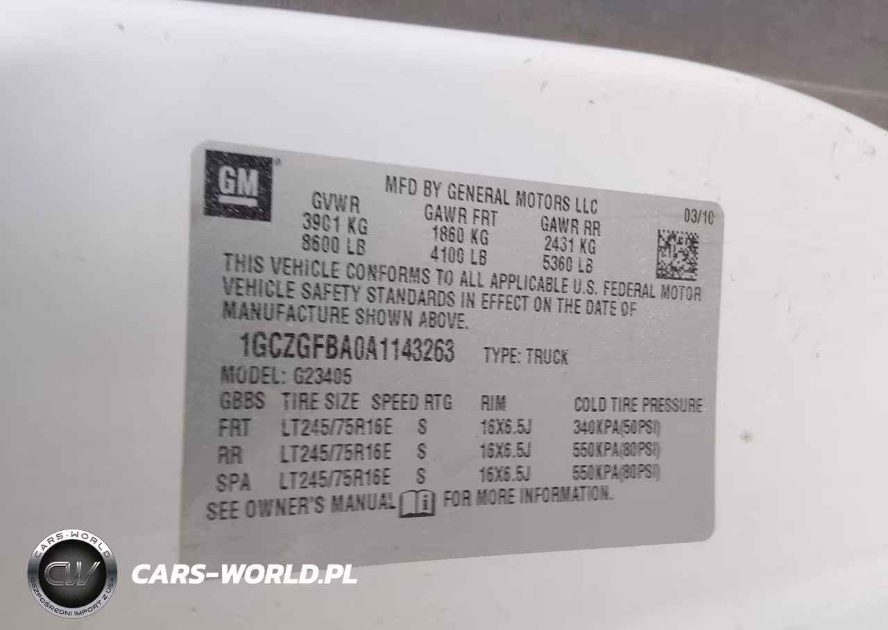 2010 Chevrolet Express 2500 Work Van VIN:1GCZGFBA0A1143263 - 9
