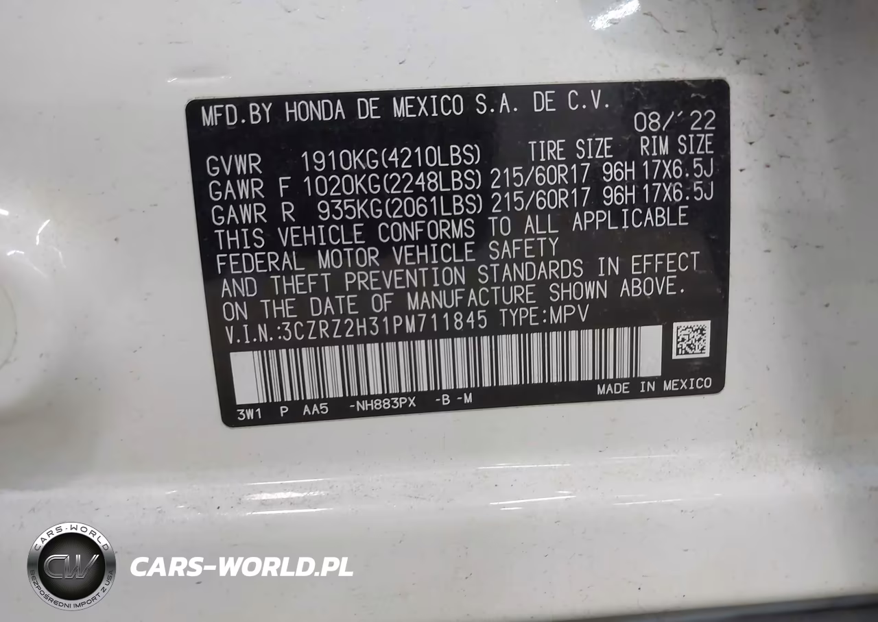 2023 Honda Hr-V Awd Lx VIN:3CZRZ2H31PM711845 - 9