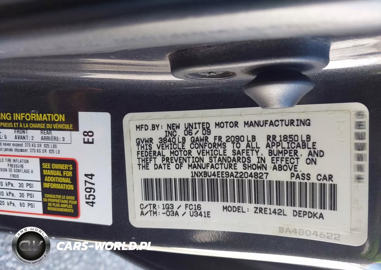 2010 Toyota Corolla Le VIN:1NXBU4EE9AZ204827 - 9