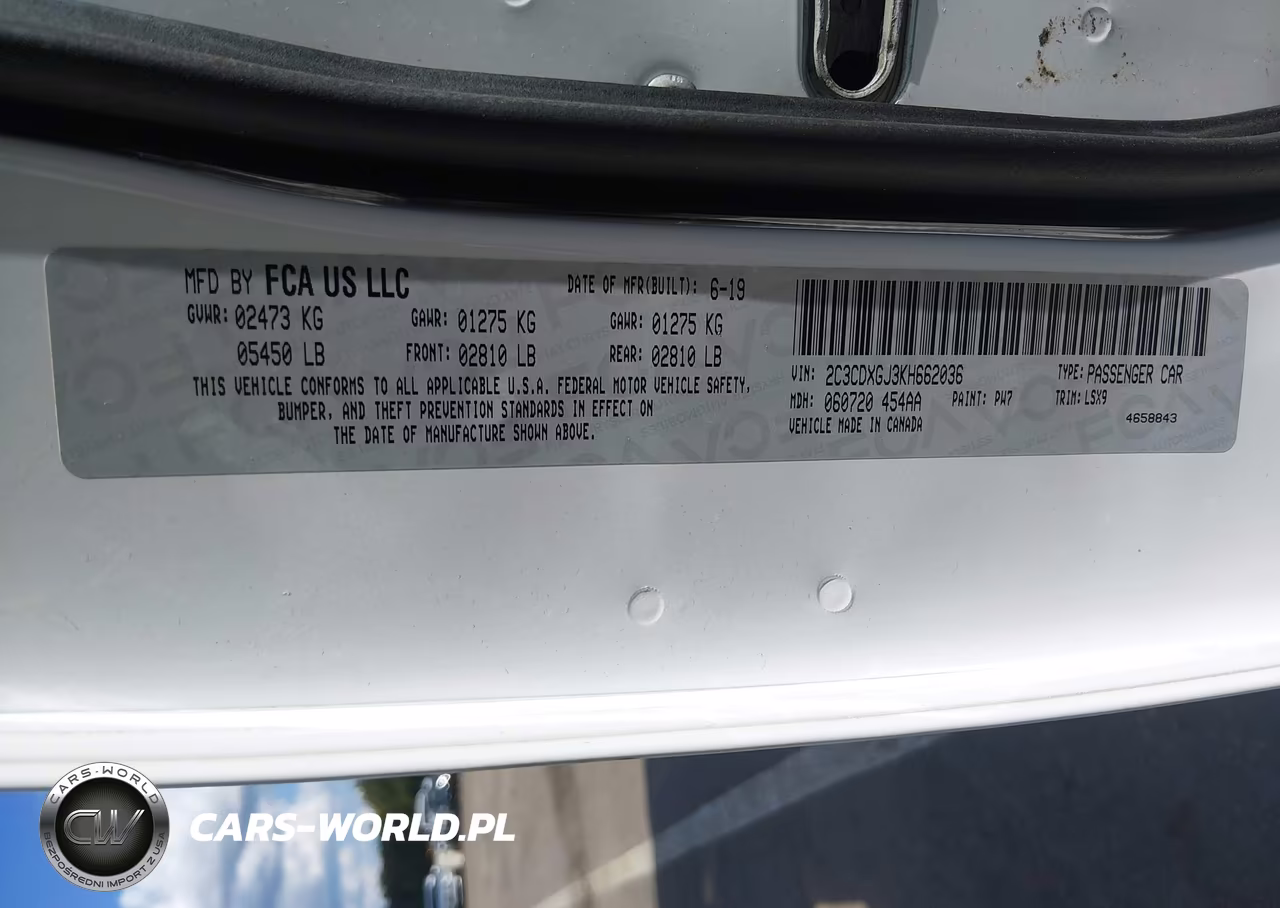 2019 Dodge Charger Scat Pack Rwd VIN:2C3CDXGJ3KH662036 - 9