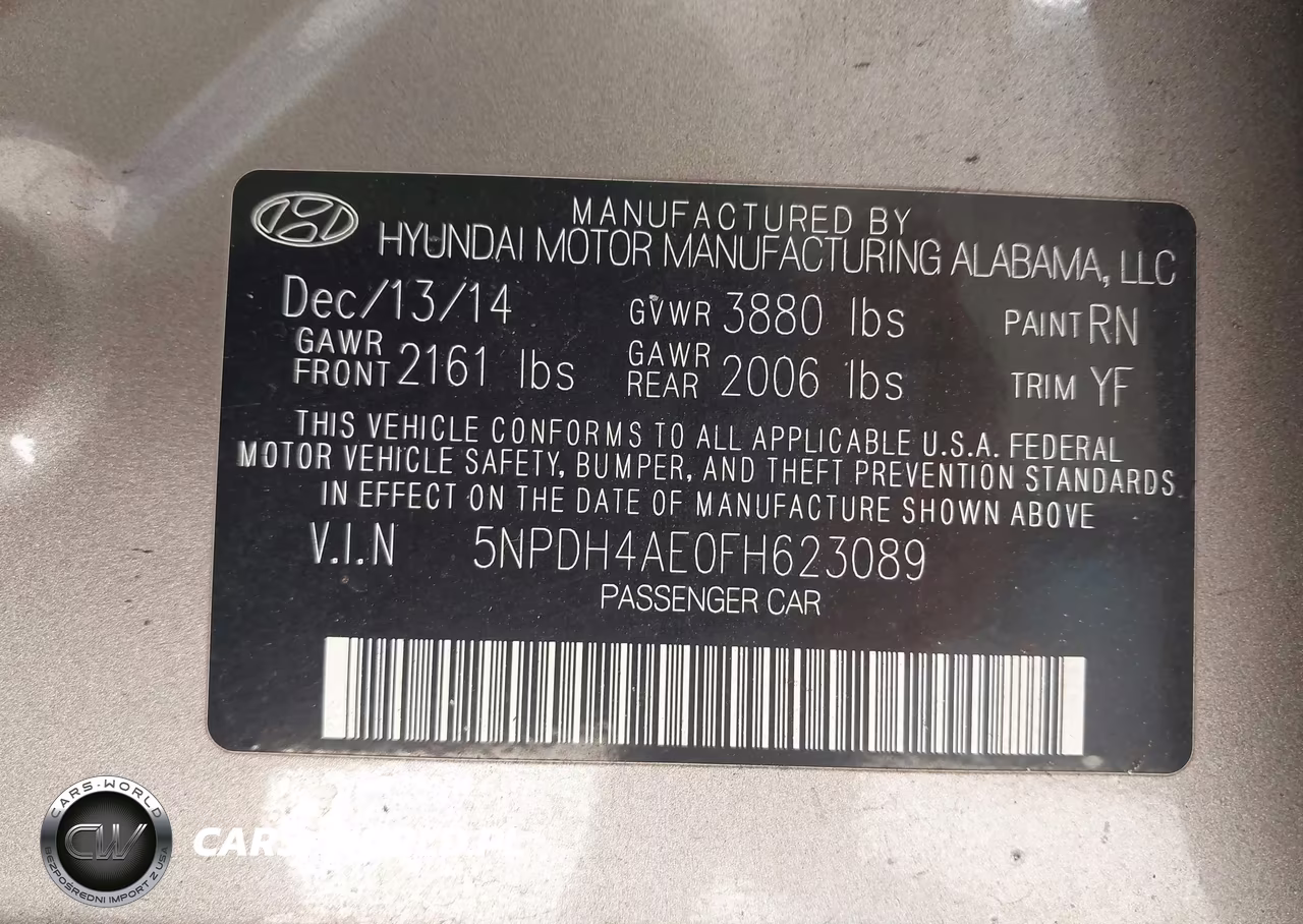 2015 Hyundai Elantra Se VIN:5NPDH4AE0FH623089 - 9