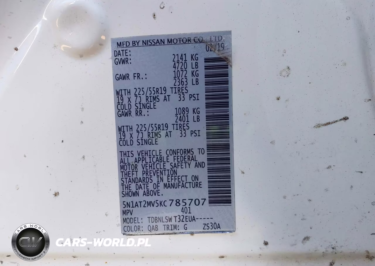 2019 Nissan Rogue Sl VIN:5N1AT2MV5KC785707 - 9