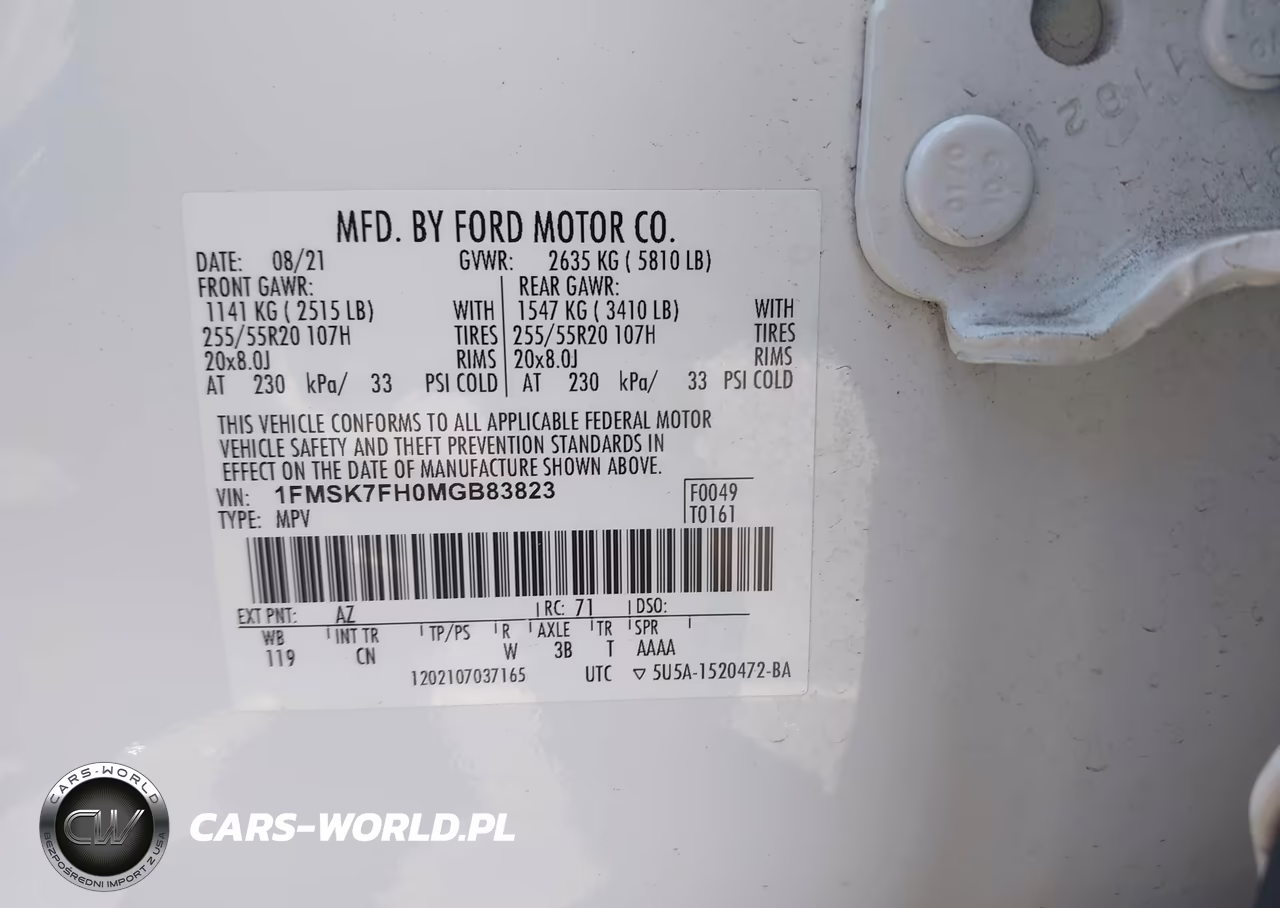 2021 Ford Explorer Limited VIN:1FMSK7FH0MGB83823 - 9