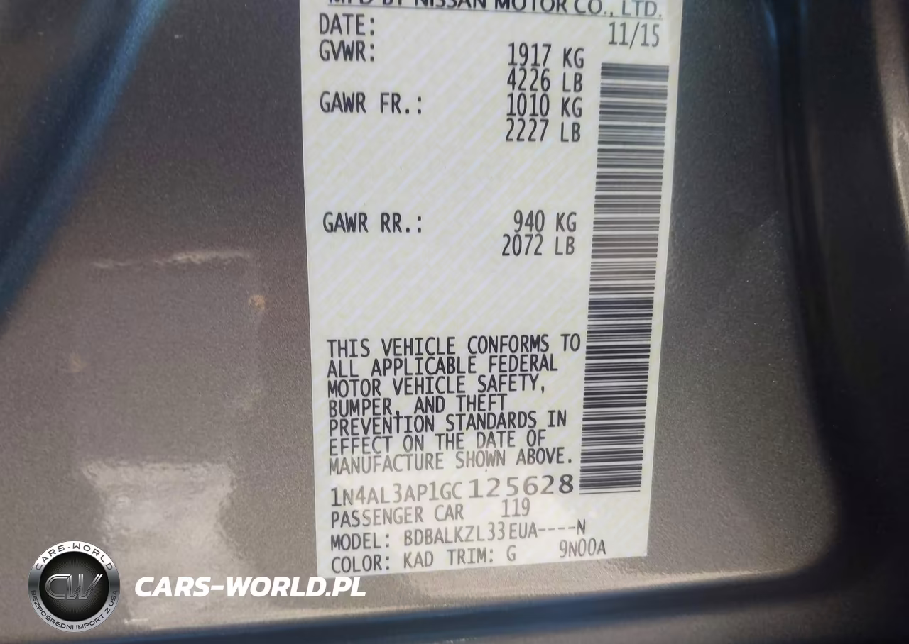 2016 Nissan Altima 2.5 Sv VIN:1N4AL3AP1GC125628 - 9