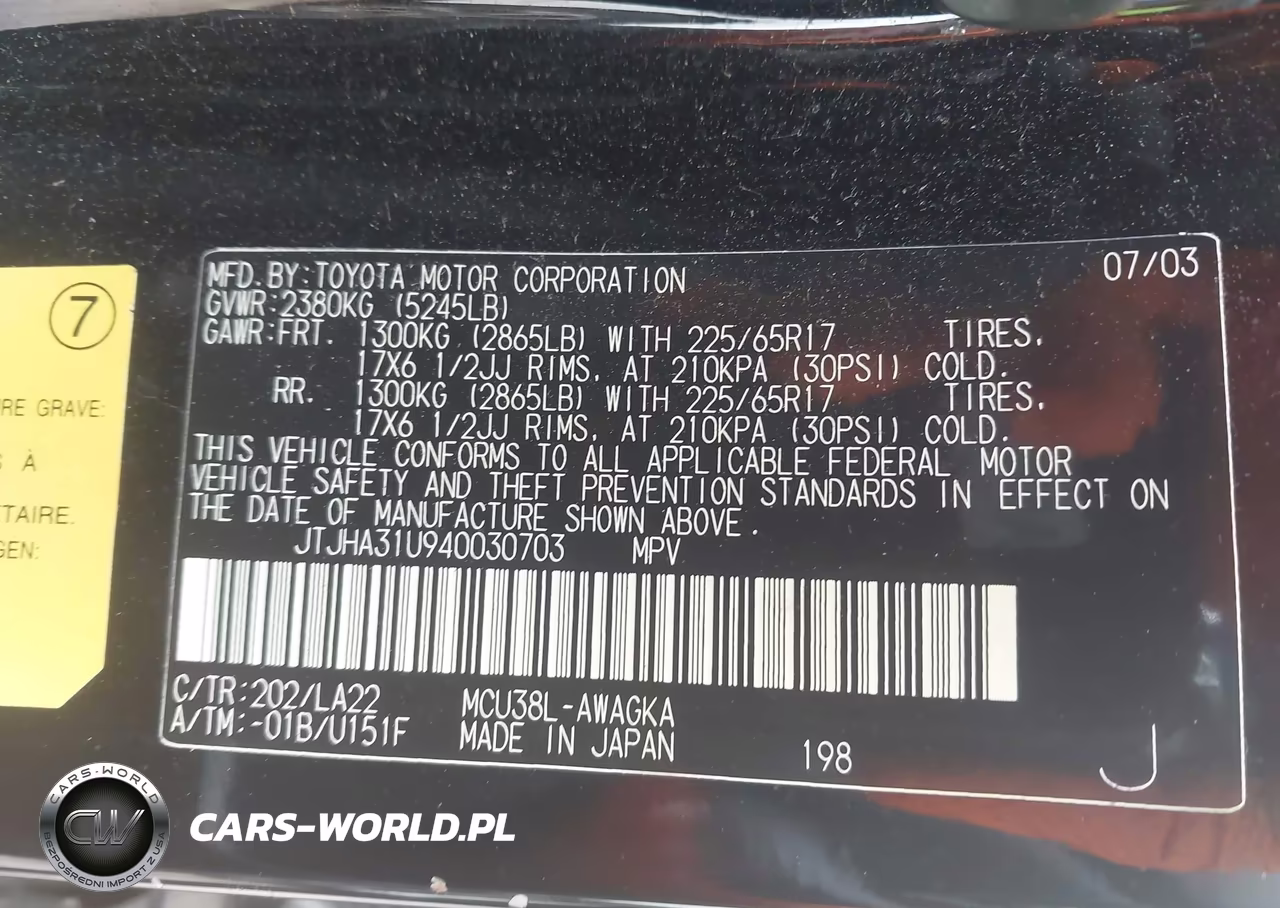 2004 Lexus Rx 330 VIN:JTJHA31U940030703 - 9