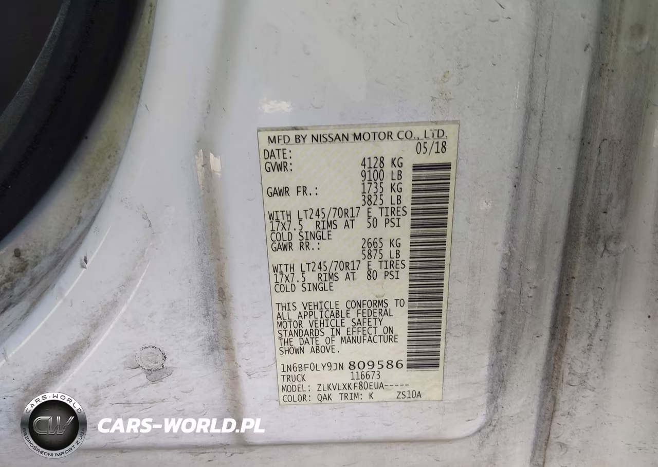 2018 Nissan Nv Cargo Nv2500 Hd Sv V6 VIN:1N6BF0LY9JN809586 - 9