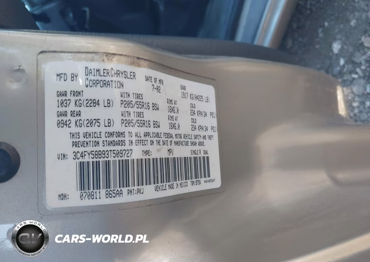 2003 Chrysler Pt Cruiser Touring VIN:3C4FY58B93T509727 - 9