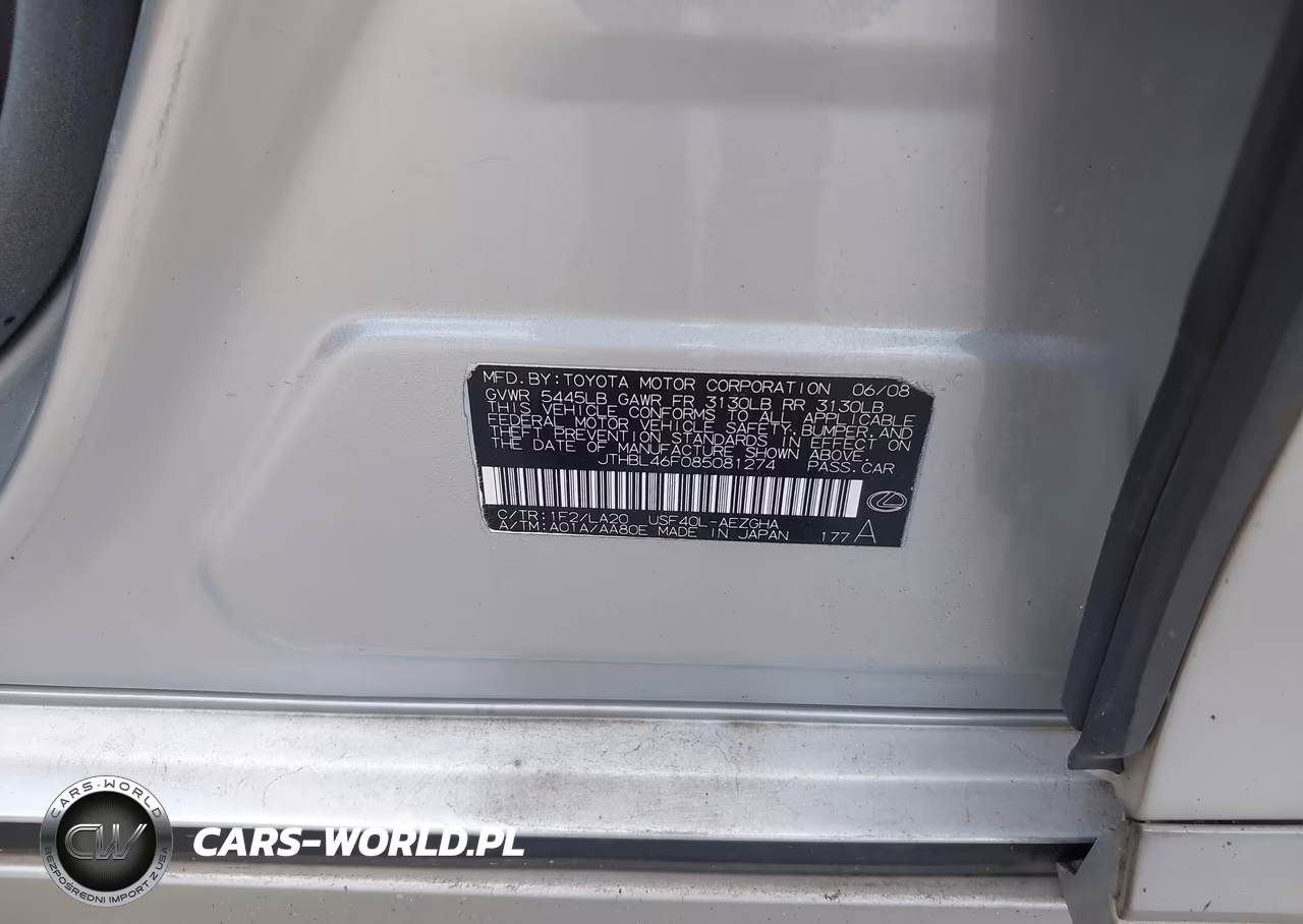 2008 Lexus Ls 460 VIN:JTHBL46F085081274 - 9