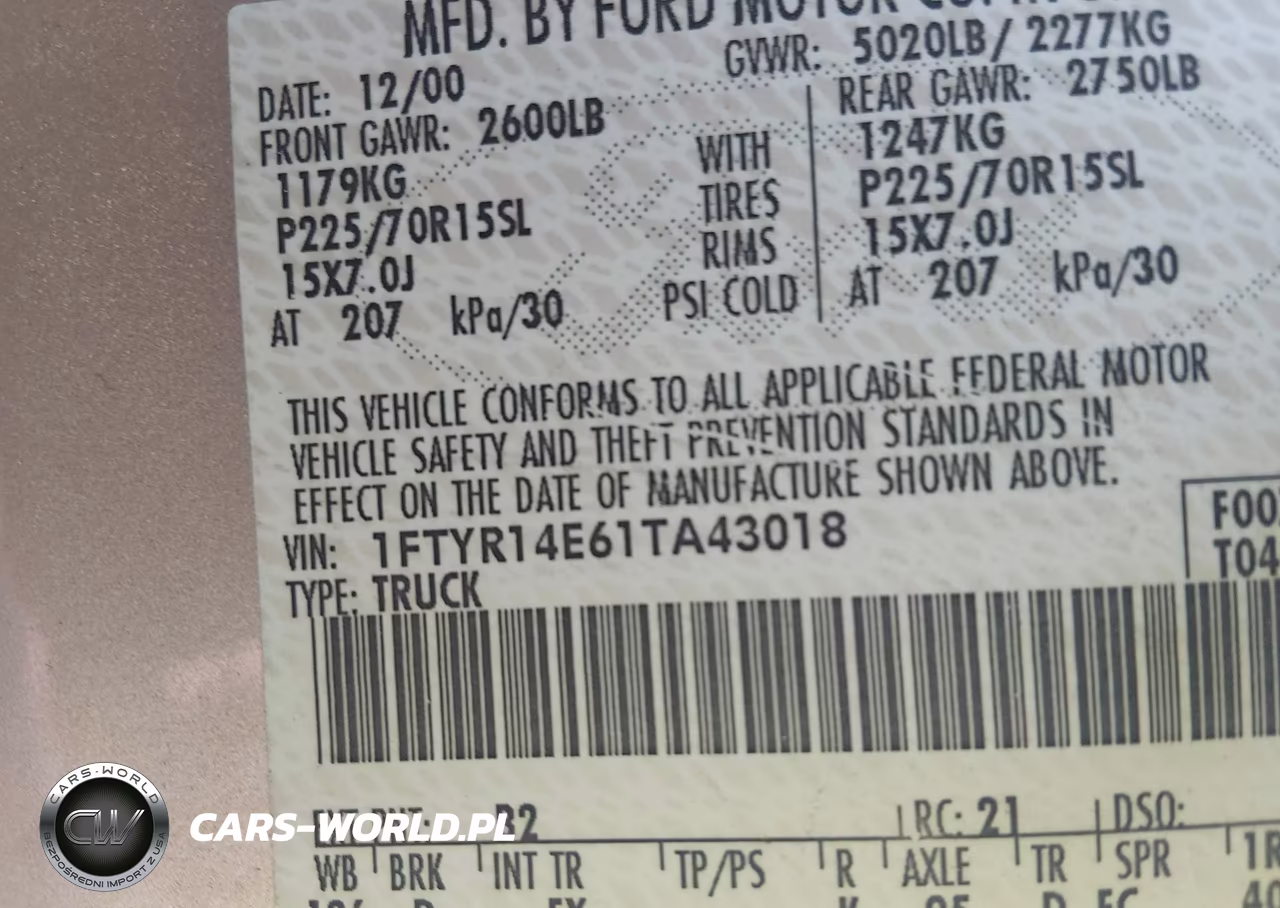 2001 Ford Ranger Edge-Xlt VIN:1FTYR14E61TA43018 - 9