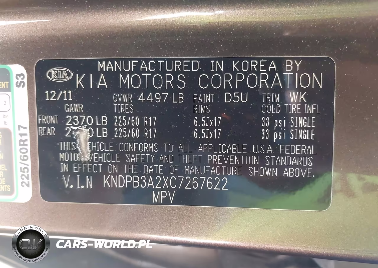2012 Kia Sportage Lx VIN:KNDPB3A2XC7267622 - 9