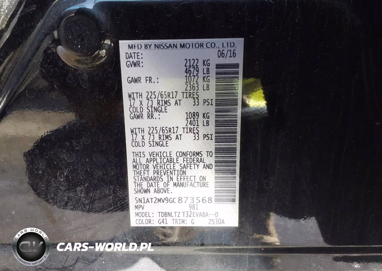 2016 Nissan Rogue Sv VIN:5N1AT2MV9GC873568 - 9