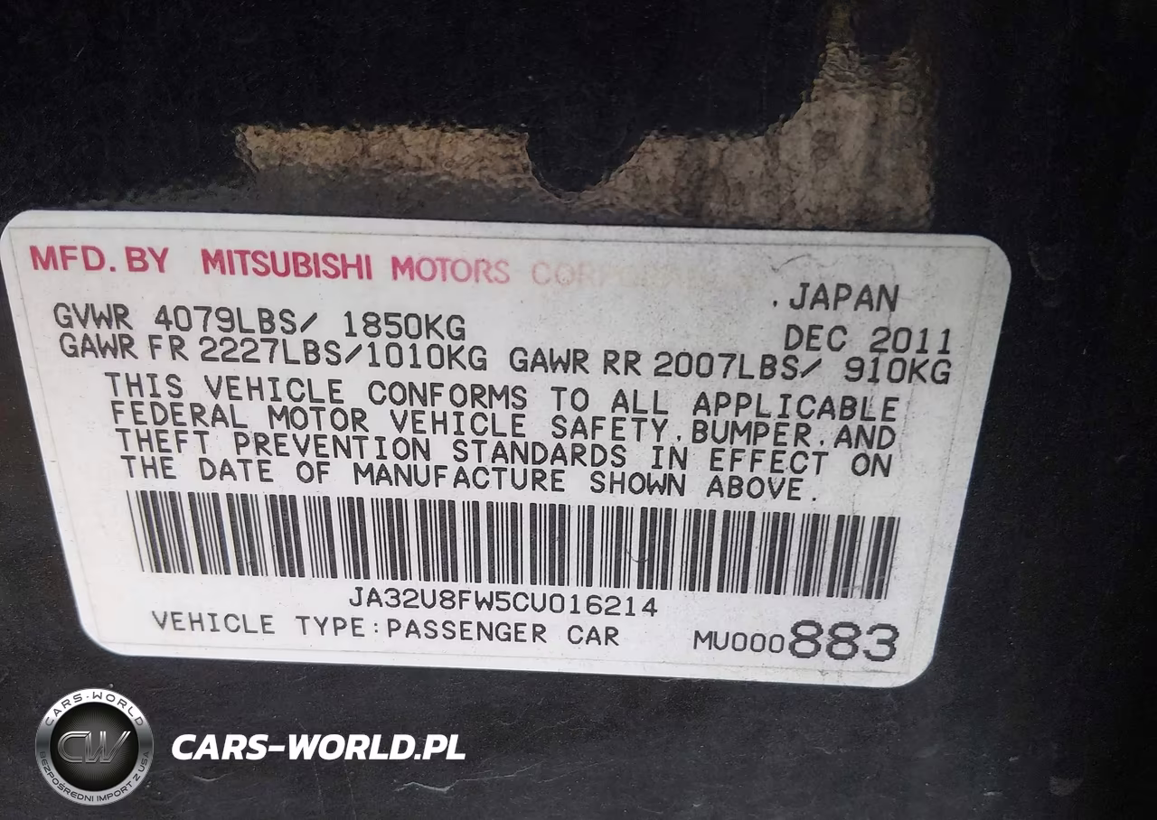 2012 Mitsubishi Lancer Gt VIN:JA32U8FW5CU016214 - 9