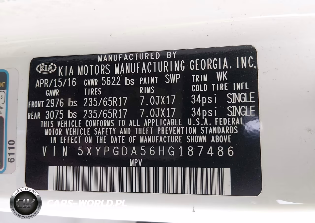 2017 Kia Sorento 3.3L Lx VIN:5XYPGDA56HG187486 - 9