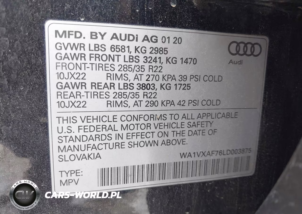 2020 Audi Q7 Prestige 55 Tfsi Quattro Tiptronic VIN:WA1VXAF76LD003875 - 9