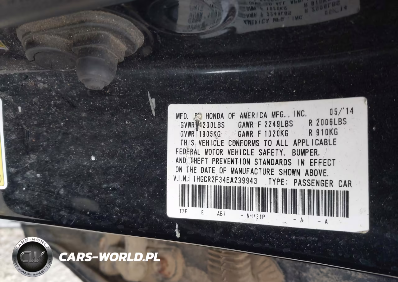 2014 Honda Accord Lx VIN:1HGCR2F34EA239943 - 9