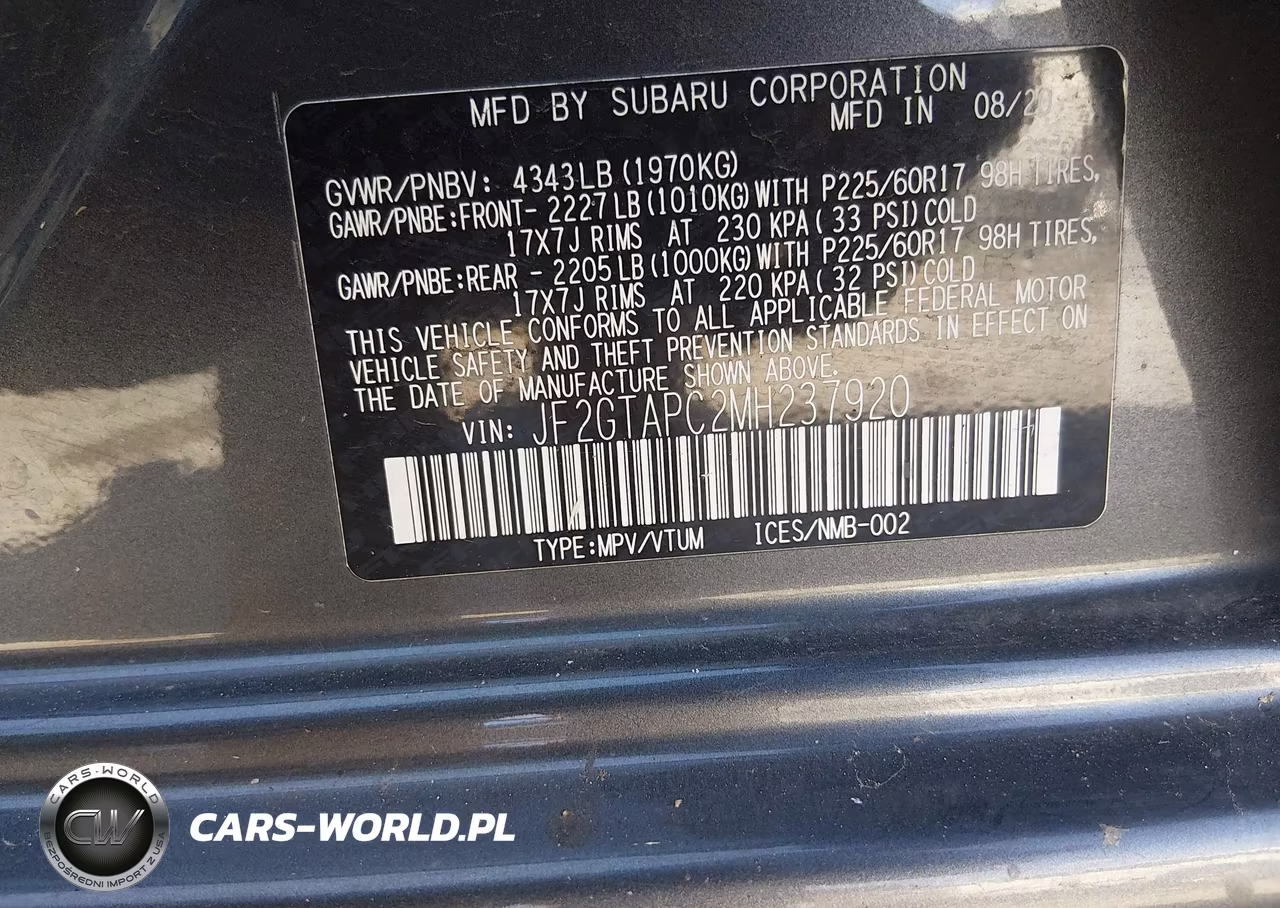 2021 Subaru Crosstrek Premium VIN:JF2GTAPC2MH237920 - 9