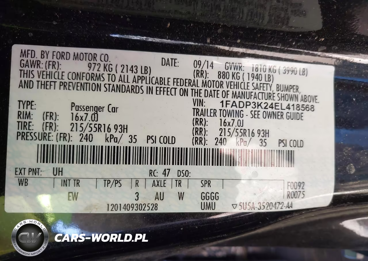 2014 Ford Focus Se VIN:1FADP3K24EL418568 - 9