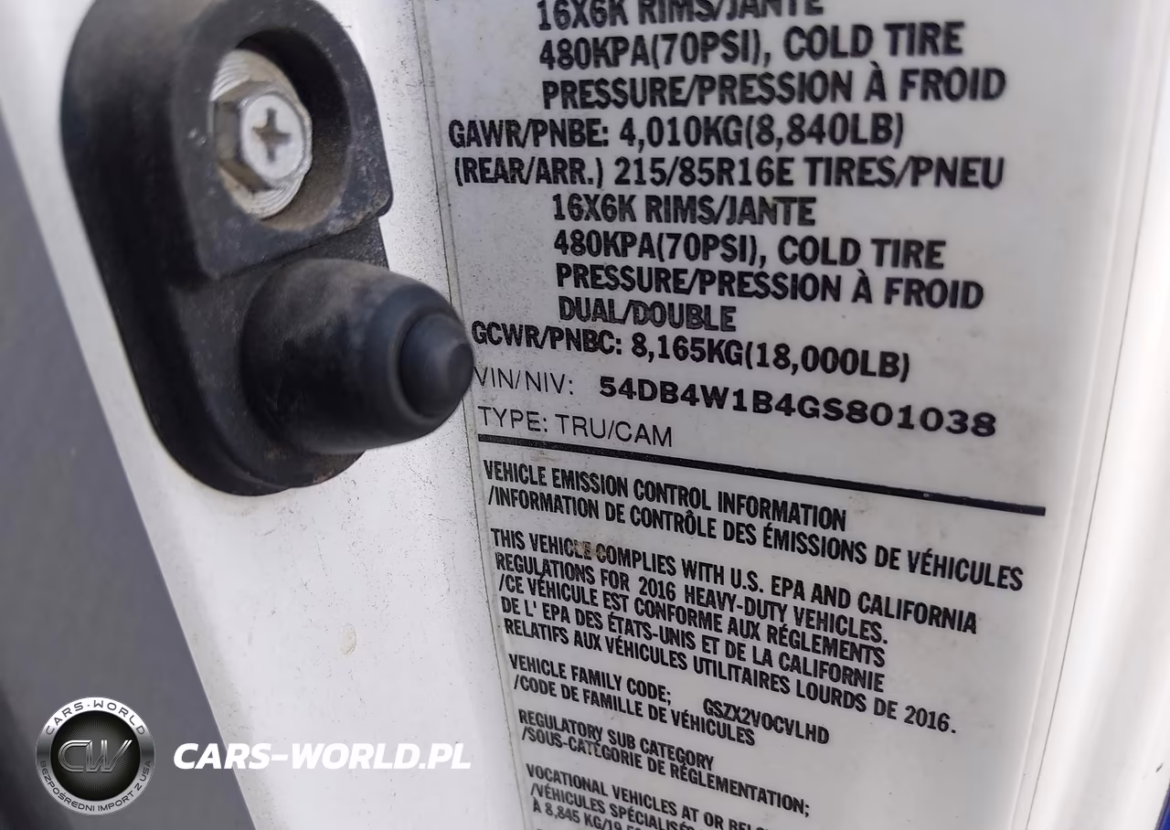 2016 Isuzu Npr Gas Reg VIN:54DB4W1B4GS801038 - 8