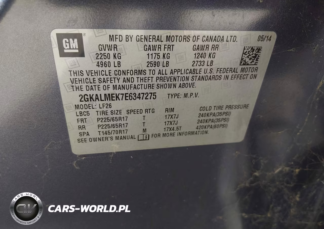 2014 GMC Terrain Sle-1 VIN:2GKALMEK7E6347275 - 9