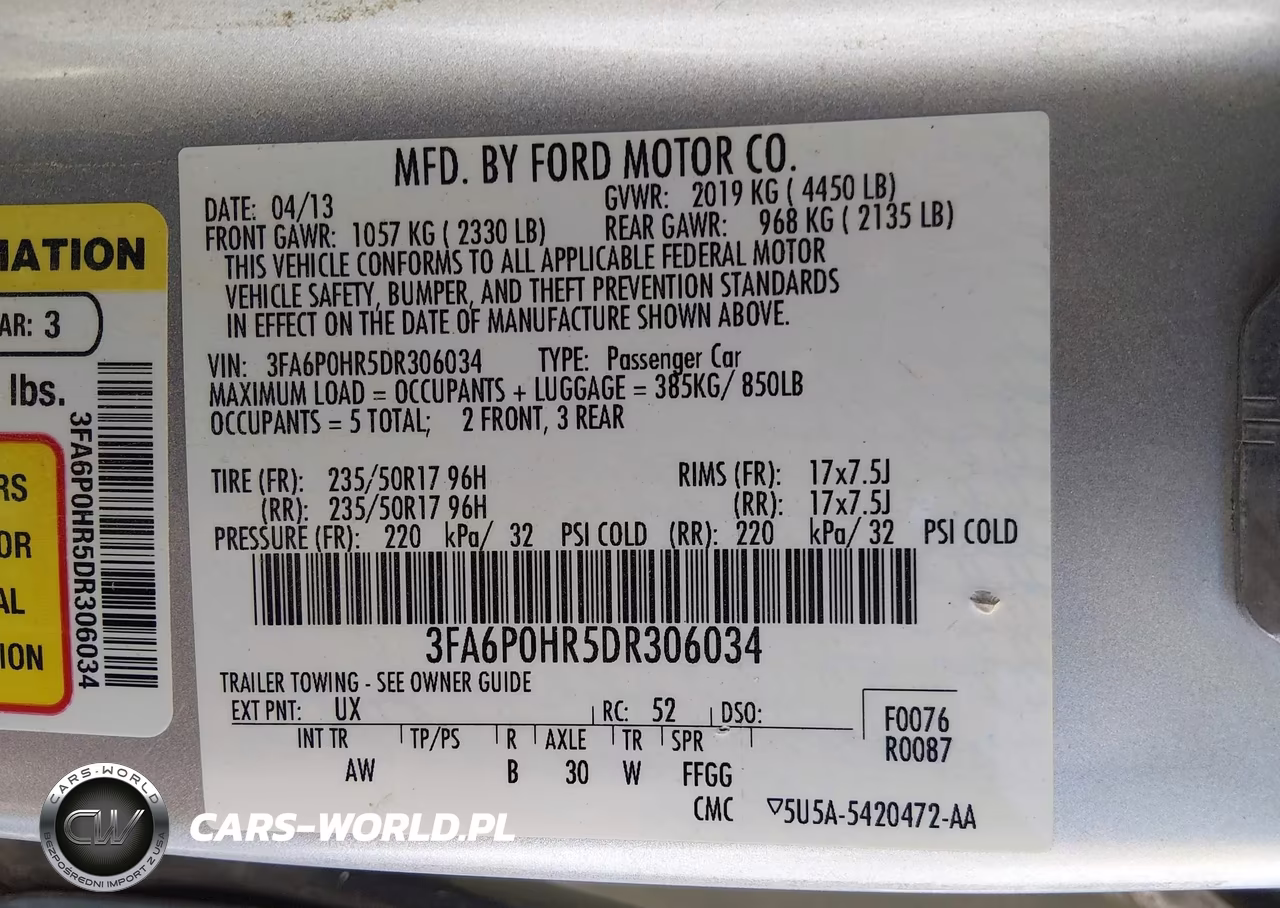 2013 Ford Fusion Se VIN:3FA6P0HR5DR306034 - 9