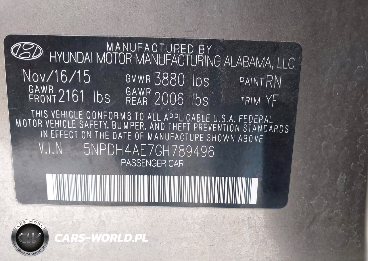 2016 Hyundai Elantra Se VIN:5NPDH4AE7GH789496 - 9