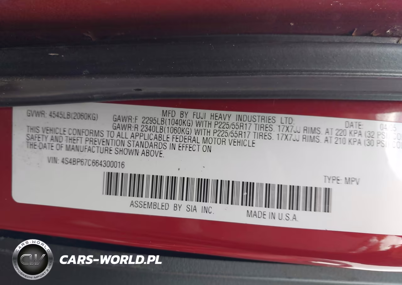 2006 Subaru Outback 2.5Xt Limited VIN:4S4BP67C664300016 - 9
