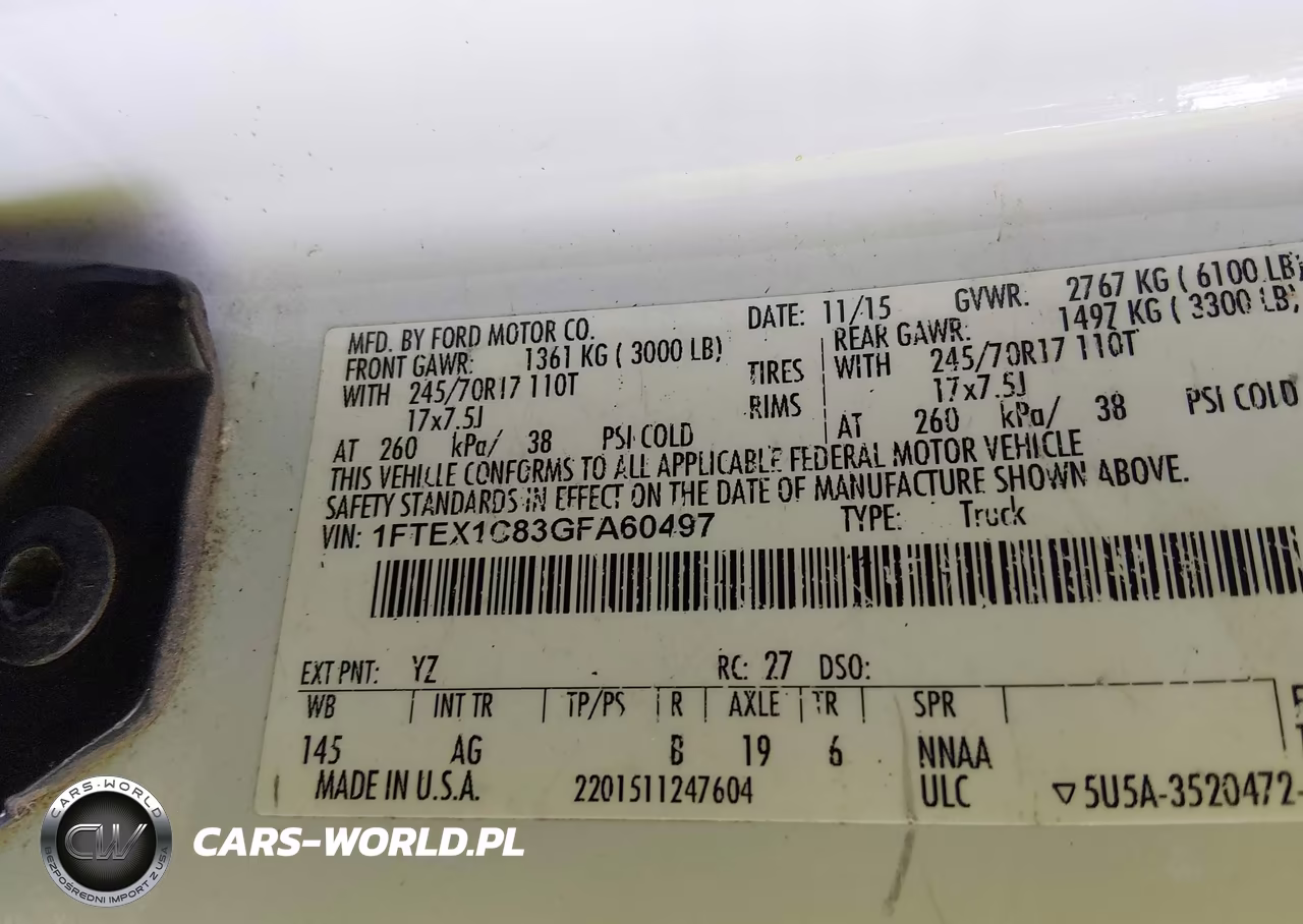 2016 Ford F-150 Xl VIN:1FTEX1C83GFA60497 - 9