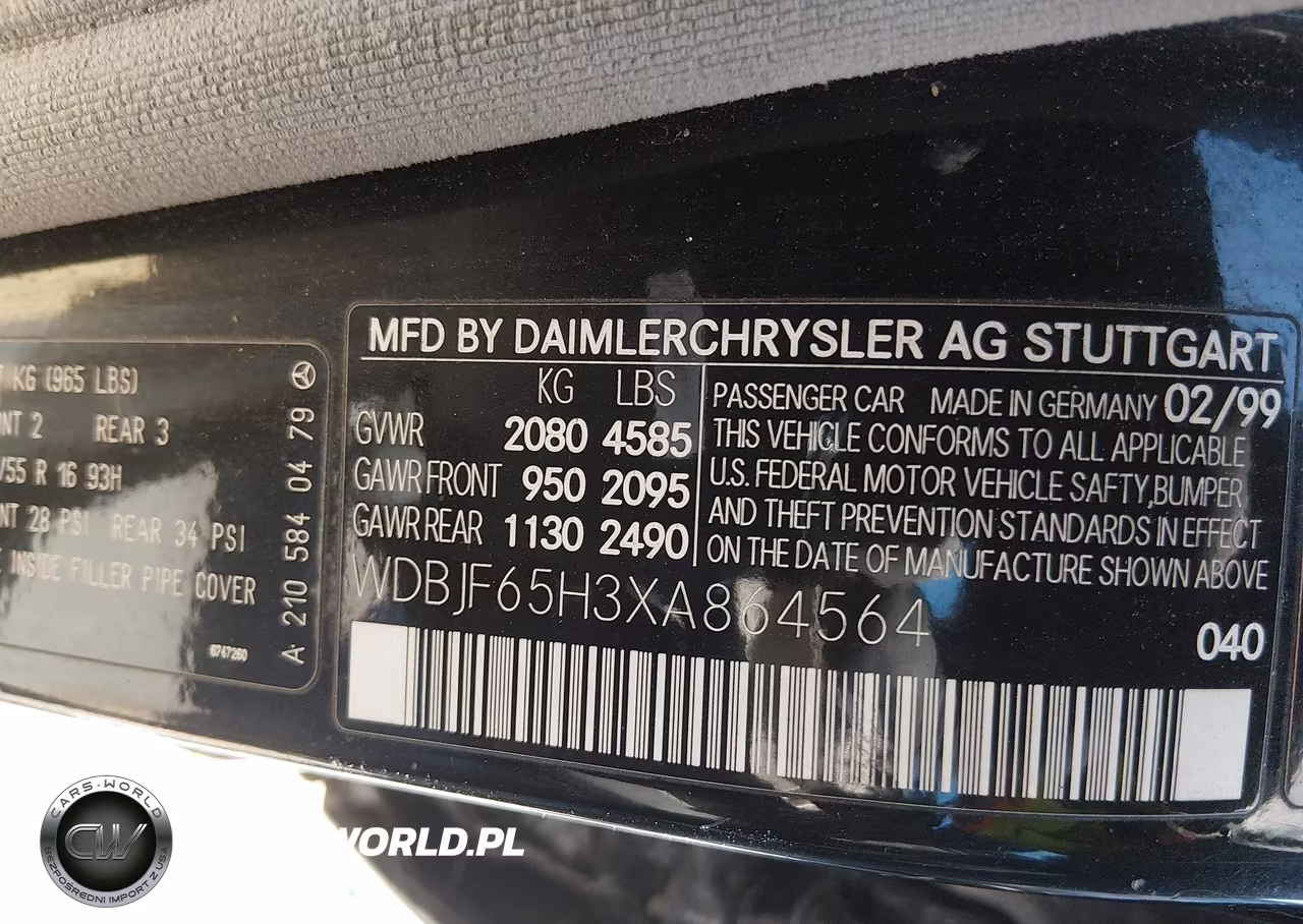 1999 Mercedes-Benz E 320 VIN:WDBJF65H3XA864564 - 9