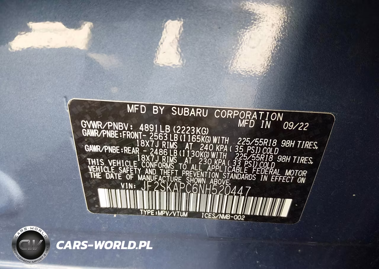 2022 Subaru Forester Limited VIN:JF2SKAPC6NH520447 - 9