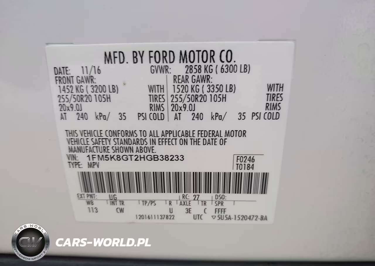2017 Ford Explorer Sport VIN:1FM5K8GT2HGB38233 - 9