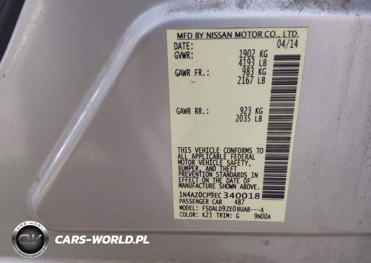 2014 Nissan Leaf Sv VIN:1N4AZ0CP9EC340018 - 9
