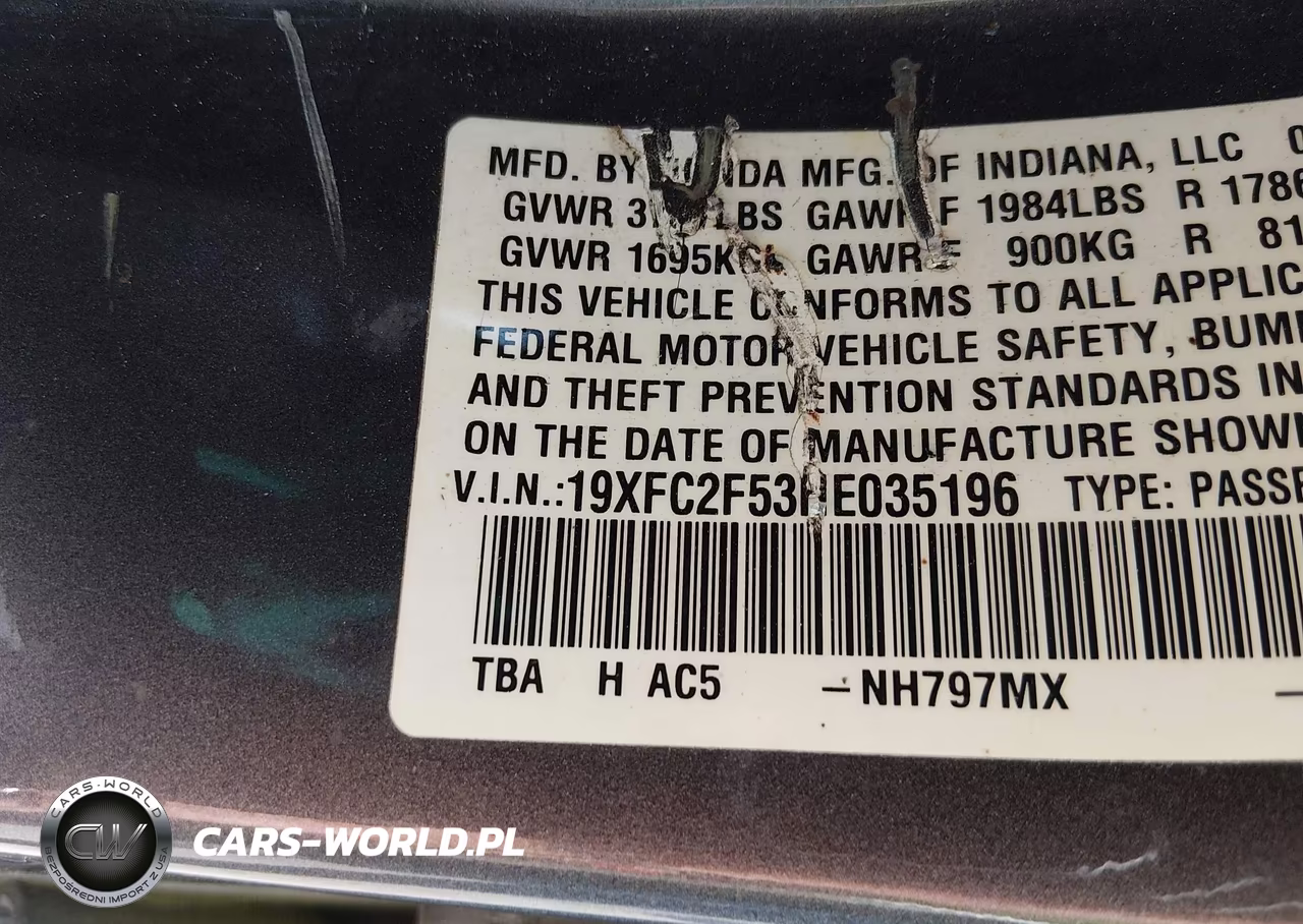 2017 Honda Civic Lx VIN:19XFC2F53HE035196 - 9
