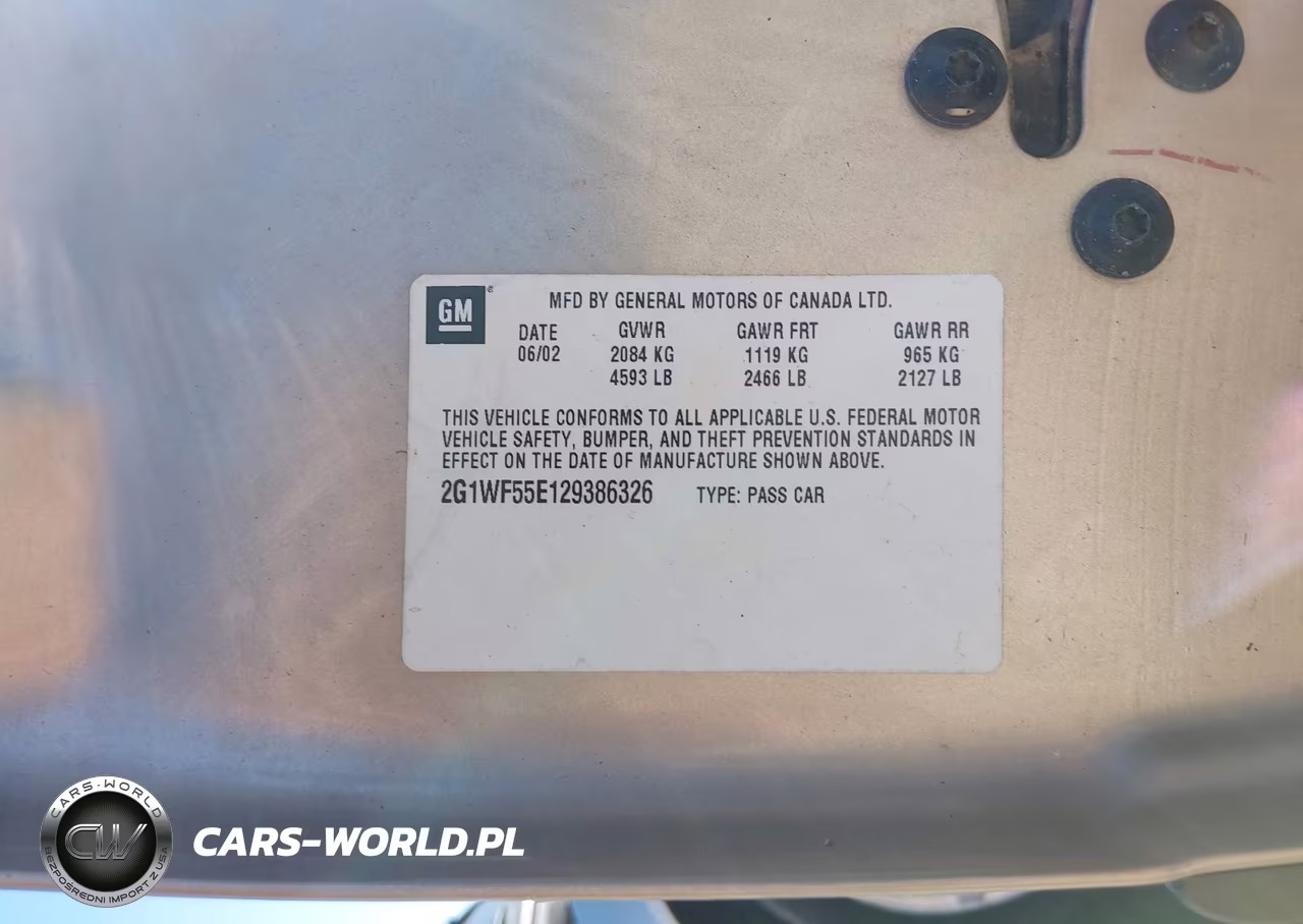 2002 Chevrolet Impala VIN:2G1WF55E129386326 - 9